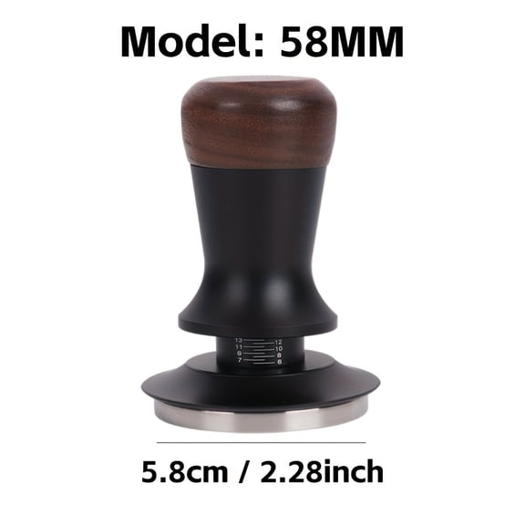 Coffee Tamper Constant Pressure Espresso Tamper with Calibrated Spring Loaded Coffee Leveler Barista Tool-58MMFlat bottom