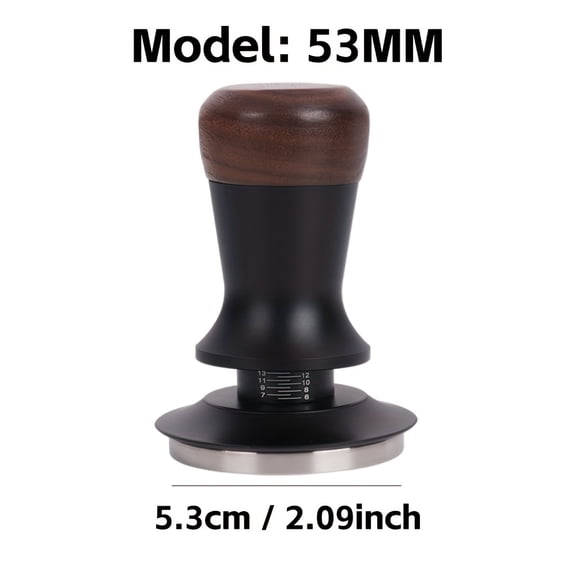 Coffee Tamper Constant Pressure Espresso Tamper with Calibrated Spring Loaded Coffee Leveler Barista Tool-53MMFlat bottom