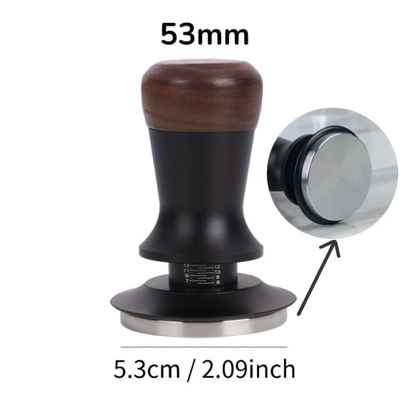 Coffee Tamper Constant Pressure Espresso Tamper with Calibrated Spring Loaded Coffee Leveler Barista Tool-53mmFlat Bottom