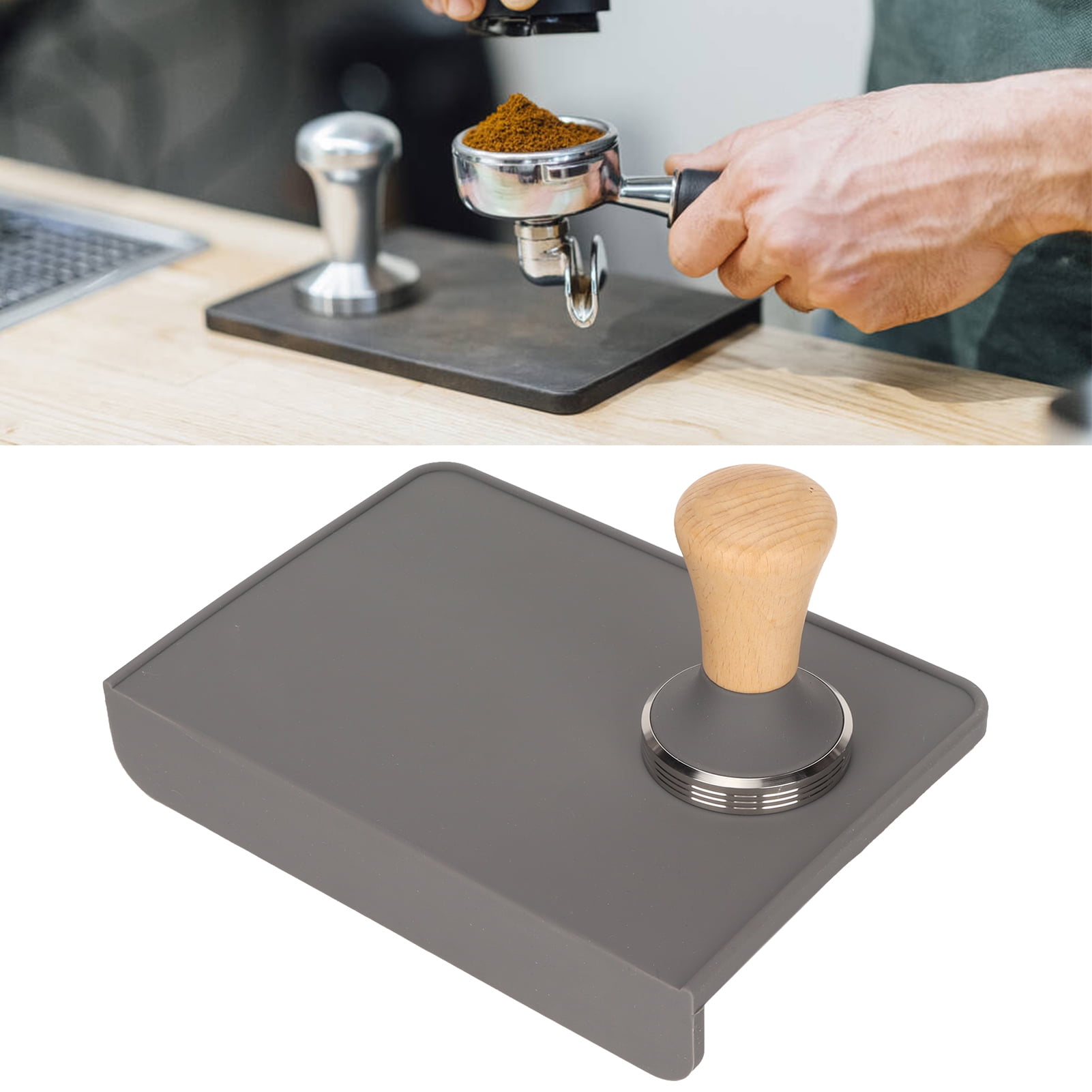 Coffee Tamper Mat, Food Grade Silicone Durable 90 Degree Uniform Force