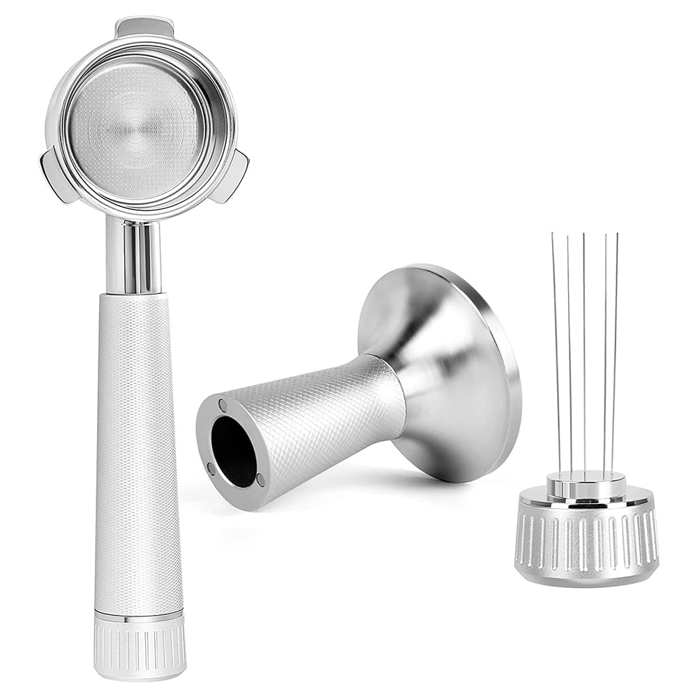 Coffee Tamper Set 2 in 1 53mm Espresso Coffee Tamper with Stirrer Stainless Steel Curved Base