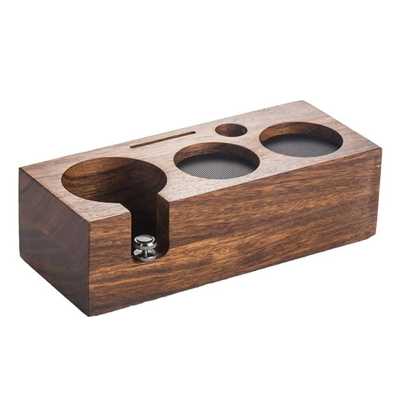 Coffee Tamper Station Rack Wooden Manual Portafilter Holder Espresso Tamper Stand for Barista Bar Kitchen Restaurant Supplies B 58mm