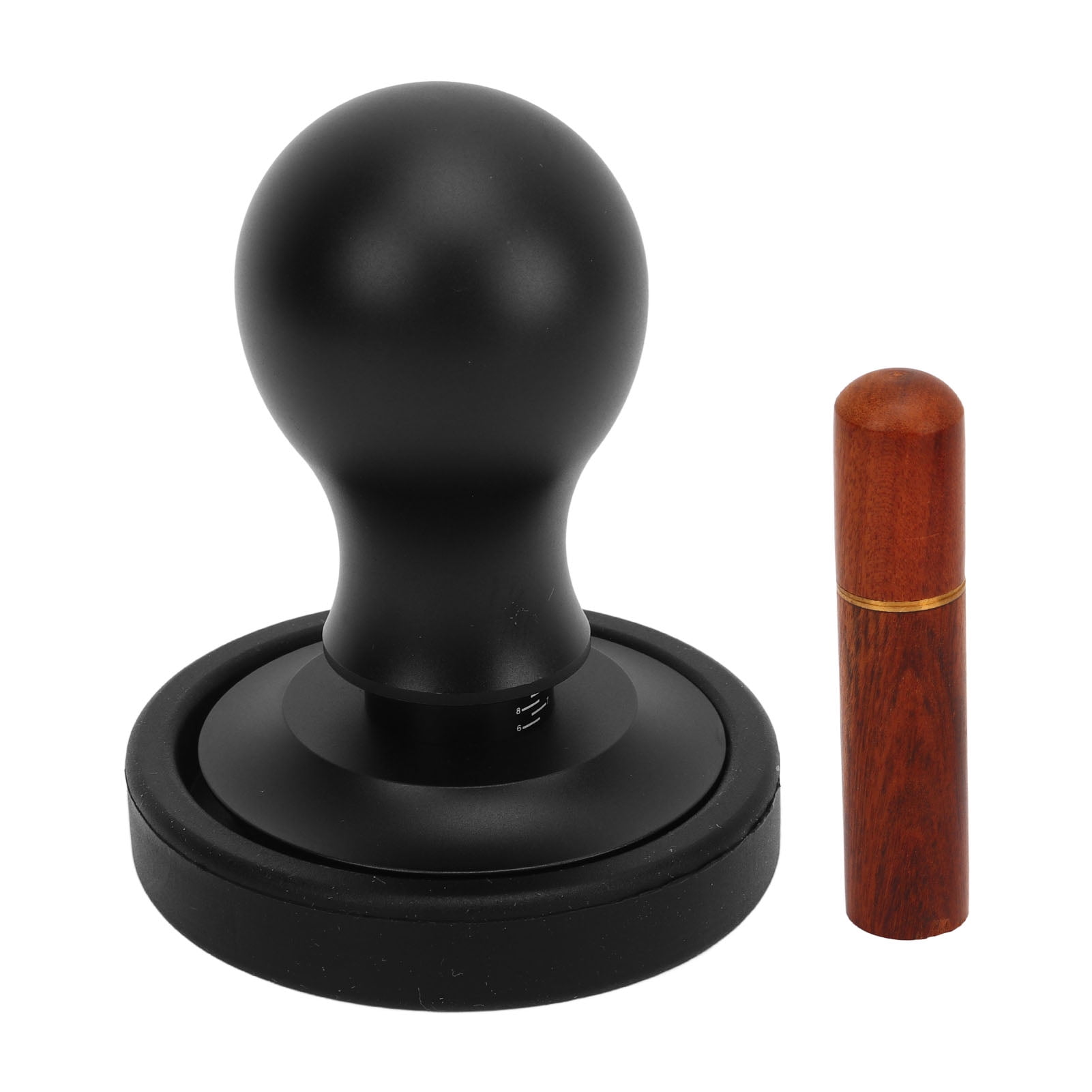 Coffee Tamper Stirrer Set Stainless Steel Base with Scale Spring Loaded Calibrated Tamper