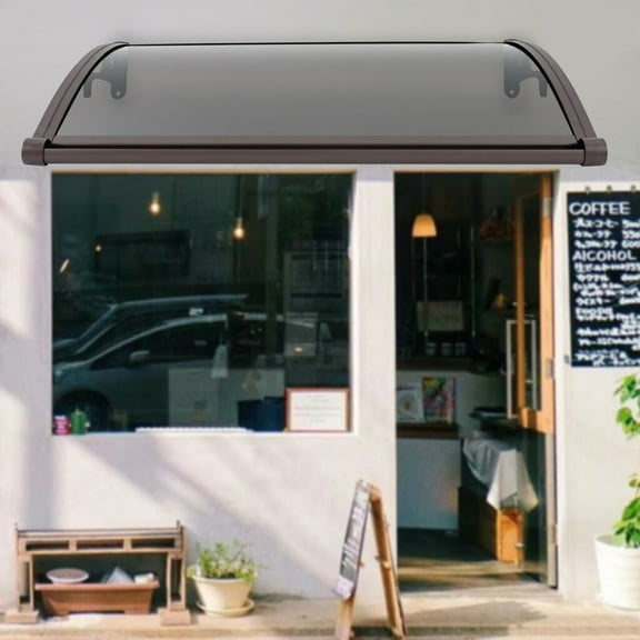 Coffee + Tan Window Door Awning Canopy, Front Doors/Windows Overhang Awning for Sun Shutter, Patio Awning Canopy