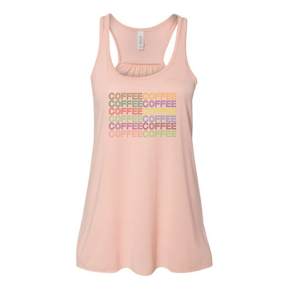 "Coffee Tank Top, Coffee Coffee Coffee, Soft Bella Canvas, Sublimation, Coffee Shirt, Gym Shirt, Weekend Shirt, Gift For Her, Coffee Lover, Peach, SMALL"
