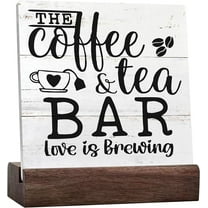The Coffee And Tea Bar Love Is Brewing Coffee Sign Desk Decor Funny Coffee Tea Ceramic Table Sign Decorations For Coffee Tea Bar Wall Tabletop Desk Decor Coffee And Tea Lover Gift