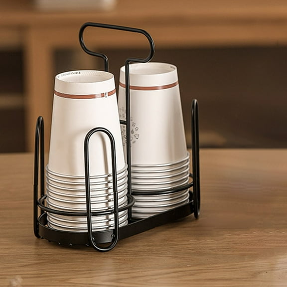 Coffee Tea Bar Shelf Cup Holder, Paper Cup Organizer, Modern Minimalist Design, Efficient Storage Solution, Bar Counter Display, Home Office Kitchen, Stylish Beverage Station, Sturdy