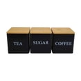thumbnail image 1 of Coffee Tea Canister Set - Kitchen Storage Jars With Airtight Lids And Name Markers - Flour Food Containers For Pantry Organization, 1 of 4
