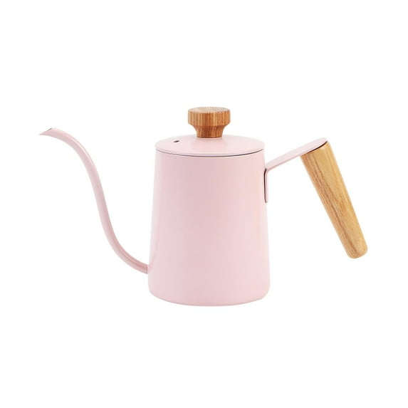 Coffee Tea Pot, Pour over Kettle with Lid, 350ml Gooseneck Kettle Drip Coffee Kettle for Coffee Shop, Barista, Gift, Coffee Maker, Outdoor Indoor Pink