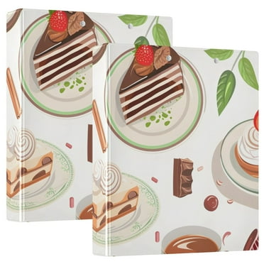 Coffee Tea Pots Cups Leaves 3 Ring Hardcover Binders 1.5" Round Rings for Letter-Size Folder Paper Organizer Pockets for Office Student Recipe 1 Pack