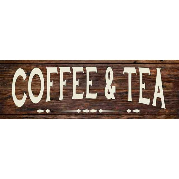 Coffee & Tea Rustic Looking Wood Sign Wall Décor Gift 6 x 18 Wood Sign B3-06180028058