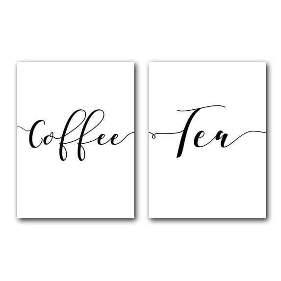 Coffee Tea, Set of 2 Posters, Minimalist Art, Typography Art, Bedroom Wall Decor