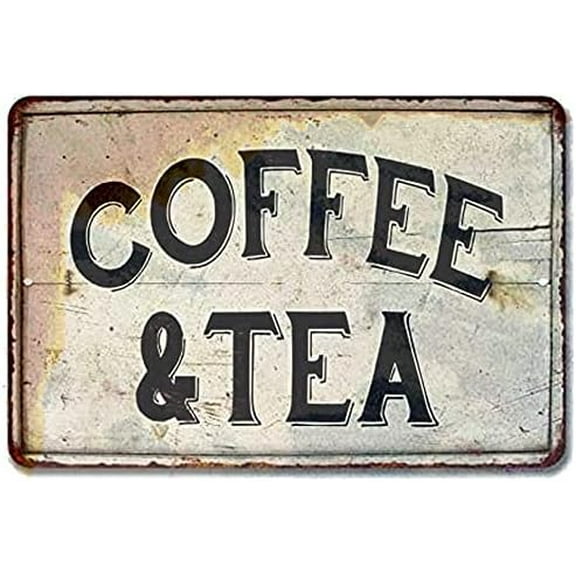 Coffee & Tea Station Nook Shop Decor Hot Farmhouse Decorations Rustic Time Bar Kitchen Country Chic Accessories Wall Art Small 8 X 12