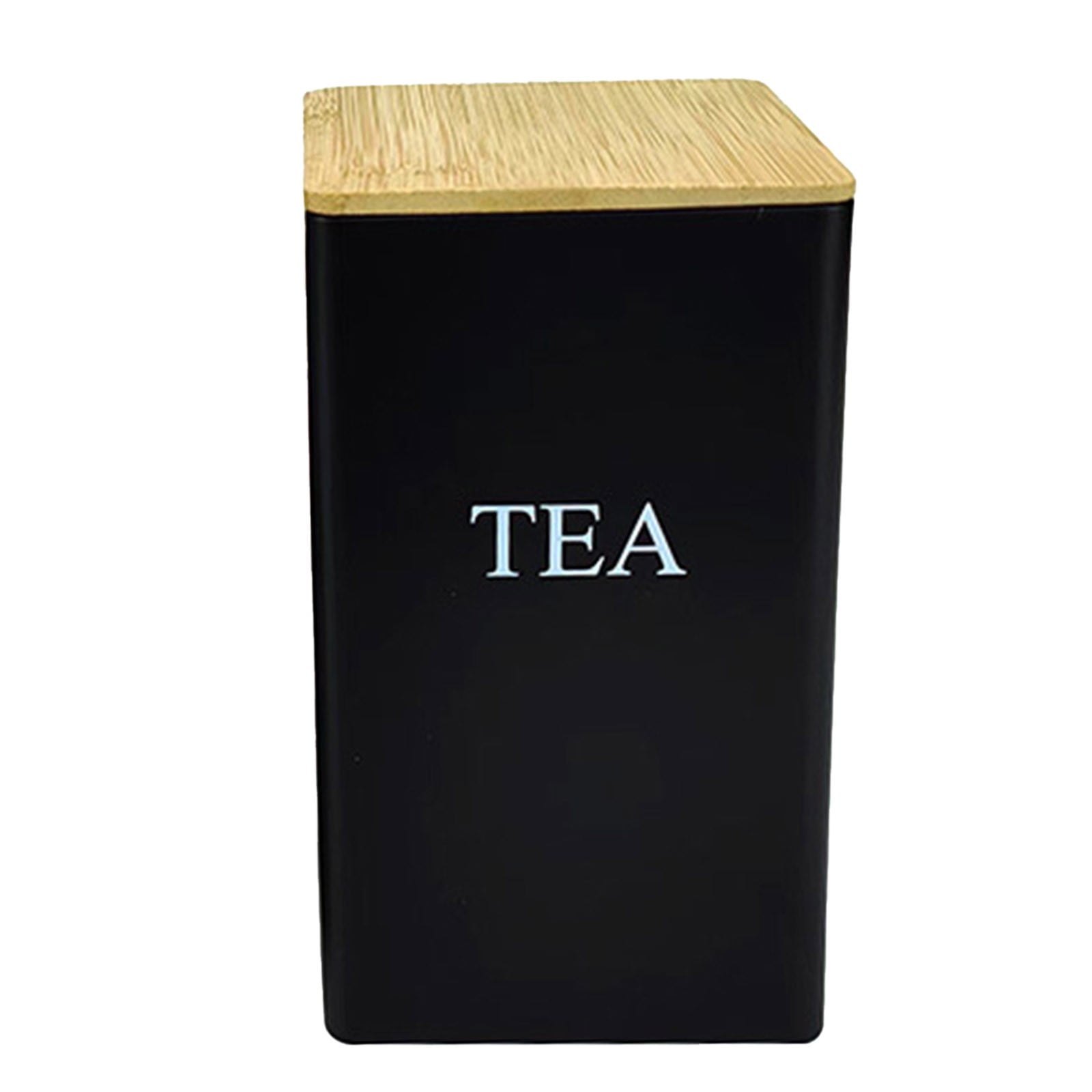 3-Piece Coffee Tea Sugar Canister Set – 1000ml Metal Storage Jars With Bamboo Lids, Airtight Kitchen Countertop Containers (White/Black)