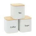 thumbnail image 1 of Juvale Coffee Bean Storage Canisters for Countertop - 3-Piece White Iron 48 oz Set - Silicone Seal Lids for Freshness - Sugar Jar & Tea Organizer - Coffee Bar Accessories & Countertop Organization, 1 of 7