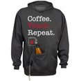 thumbnail image 1 of Coffee Teach Repeat Beer Holder Tailgate Hoodie Sweatshirt Unisex Large Charcoal Heather, 1 of 4