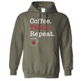 thumbnail image 1 of Coffee Teach Repeat Hoodie Sweatshirt Unisex Large Military Green, 1 of 5