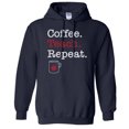 thumbnail image 1 of Coffee Teach Repeat Hoodie Sweatshirt Unisex Small Navy, 1 of 5