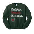 thumbnail image 1 of Coffee Teach Repeat Sweatshirt Unisex Large Forest Green, 1 of 5