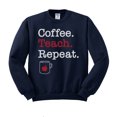thumbnail image 1 of Coffee Teach Repeat Sweatshirt Unisex Large Navy, 1 of 5
