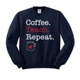 thumbnail image 1 of Coffee Teach Repeat Sweatshirt Unisex Small Navy, 1 of 5
