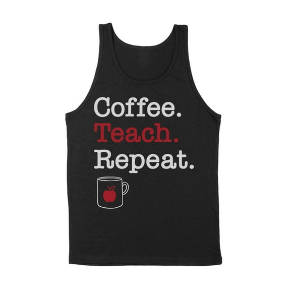 Coffee Teach Repeat Tank Top Unisex Large Black