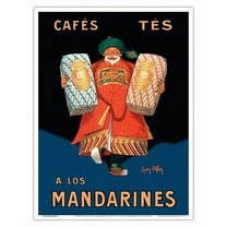 Coffee and Teas at the Mandarines (Cafés Tés a los Mandarines) - Vintage French Advertising Poster by Jean d'Ylen c.1927 - Master Art Print (Unframed) 9in x 12in
