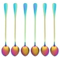 thumbnail image 1 of Coffee Teaspoons, Set of 6 Rainbow Color Spoon Long-Handle Ice Cream Desert Cocktail Stir Spoons Mixing Spoon, Pointed Head, 1 of 5