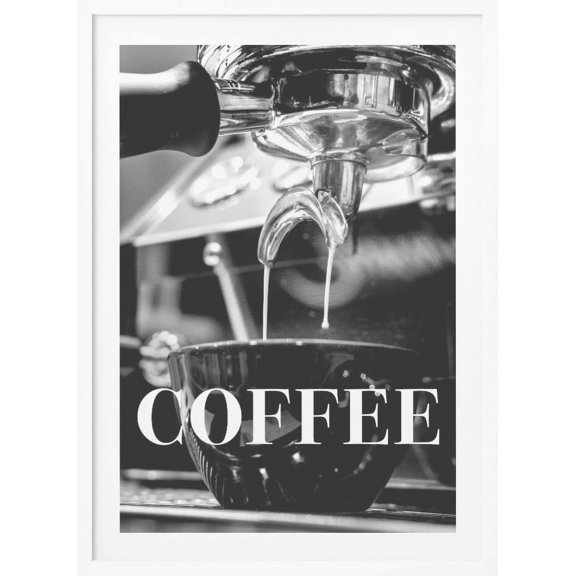 Coffee Text Framed Art Modern Wall Decor