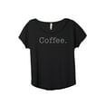 thumbnail image 1 of Coffee. Text Women's Fashion Slouchy Dolman T-Shirt Tee Heather Black X-Large, 1 of 3