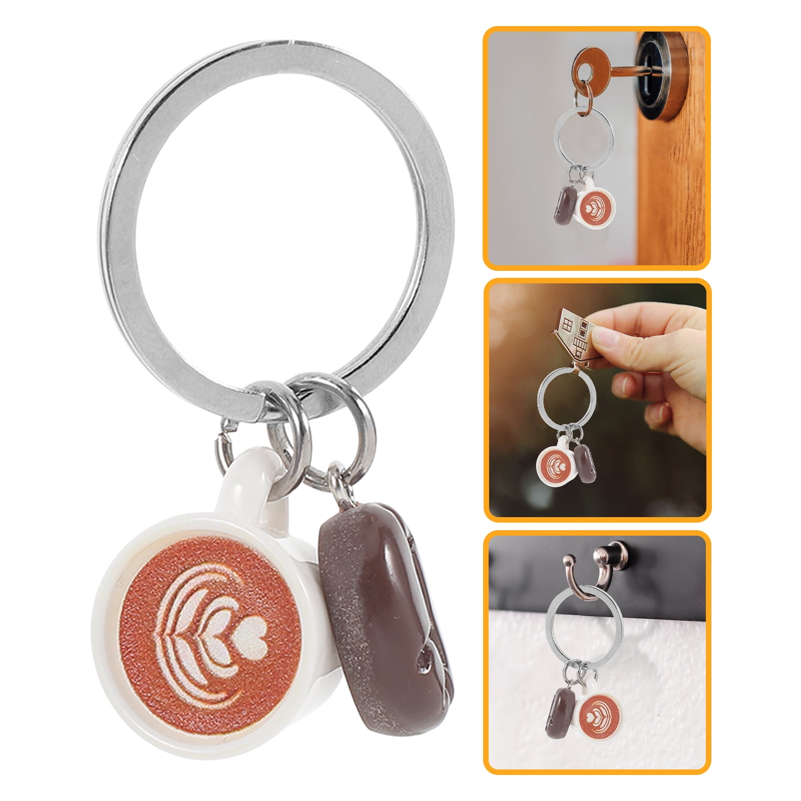 Coffee Theme Keychain Coffee Cup Coffee Bean Keychain Bag Pendant Key ...
