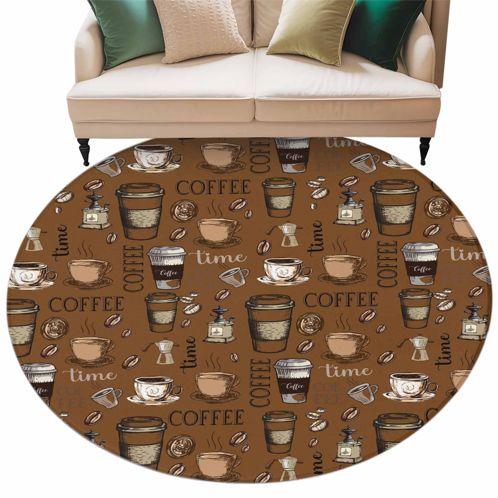 Coffee Room Rug Coffee Theme Large Area Rugs for Bedroom Living Room, Soft Non Slip ...