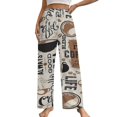 thumbnail image 1 of Coffee Themed Women's Pajamas Pajama Pants Women's Sleepwear Lounge Sleep Bottoms Stretch with Pockets, 1 of 7