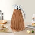 thumbnail image 1 of Coffee Thermal Jug, Stainless Steel Round Retro Rattan Thermal Jug Double Walled Vacuum Insualted Rattan Jug, 1 of 19