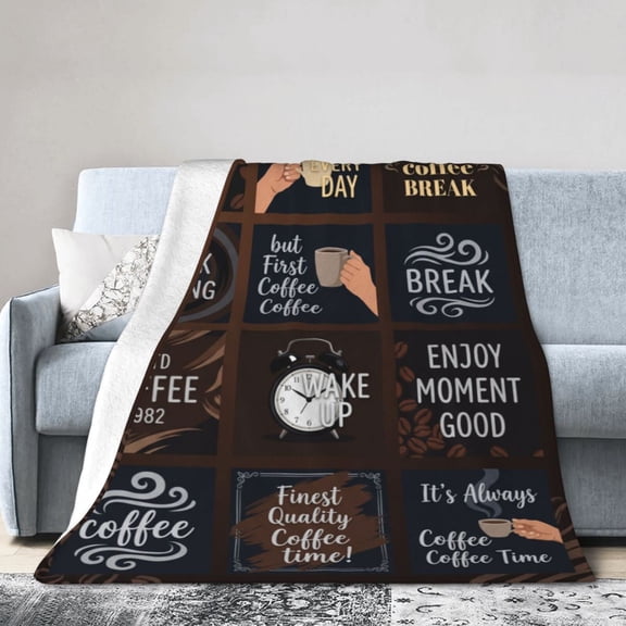 Coffee Throw Blanket Ultra Fuzzy Plush Blanket for Home Sofas Couch Travel Camping, Soft Cozy Blanket Blanket for Lover Gift Women Men 50x40
