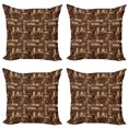 thumbnail image 1 of Ambesonne Coffee Throw Pillow Cover 4 Pack, Cafeteria Typography, 18", Brown Beige, 1 of 2