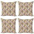 thumbnail image 1 of Ambesonne Colorful Throw Pillow Cover 4 Pack, Coffee Cups Cookies, 24", Multicolor, 1 of 2