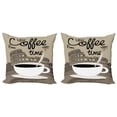 thumbnail image 1 of Ambesonne Coffee Throw Pillow Cover 2 Pack, Rome Landmark Drink Cup, 24", Tan Grey Yellow, 1 of 6
