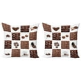 thumbnail image 1 of Ambesonne Coffee Throw Pillow Cover 2 Pack, Roasted Coffee Beans, 18", Brown White, 1 of 5