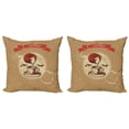 thumbnail image 1 of Ambesonne Coffee Throw Pillow Cover 2 Pack, Milky Taste Vintage Look, 20", Pale Brown Vermilion, 1 of 2