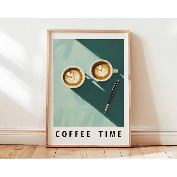 Coffee Time Cafe Latte Wall Art Print