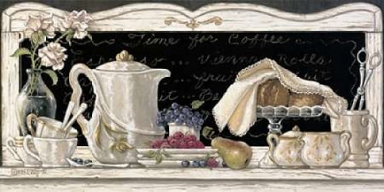Coffee Time Canvas Art - Janet Kruskamp (10 x 20)