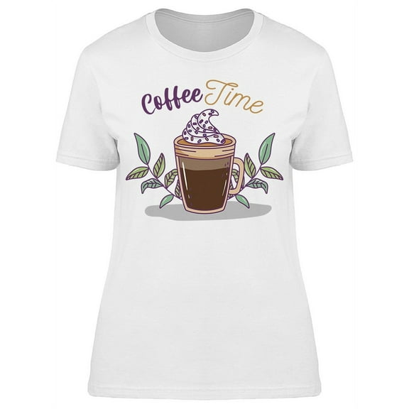 Coffee Time, Clipart  T-Shirt Women -Image by Shutterstock, Female Large