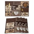 thumbnail image 1 of Coffee Time Cotton Linen Placemats Set of 2, Retro Coffee Beans Dark Brown Patchwork Washable Table Place Mats Heat Insulating Placemat for Dining Room Kitchen Daily Use 13 x 19 Inch, 1 of 9