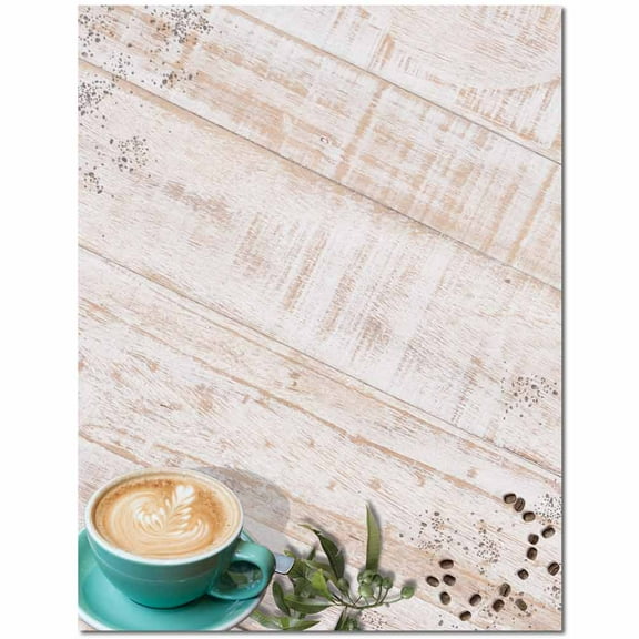 Coffee Time Letterhead Laser & Inkjet Printer Paper, 100 Sheets