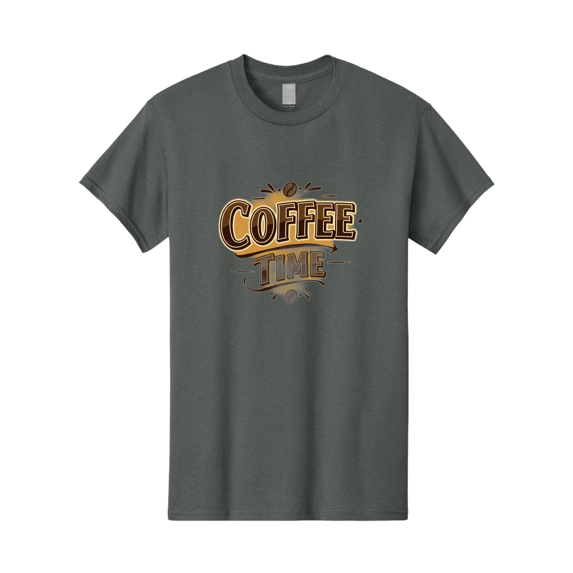 Coffee-Time Mens Graphic Tee, 100% Cotton, Casual Summer Wear-BAA380