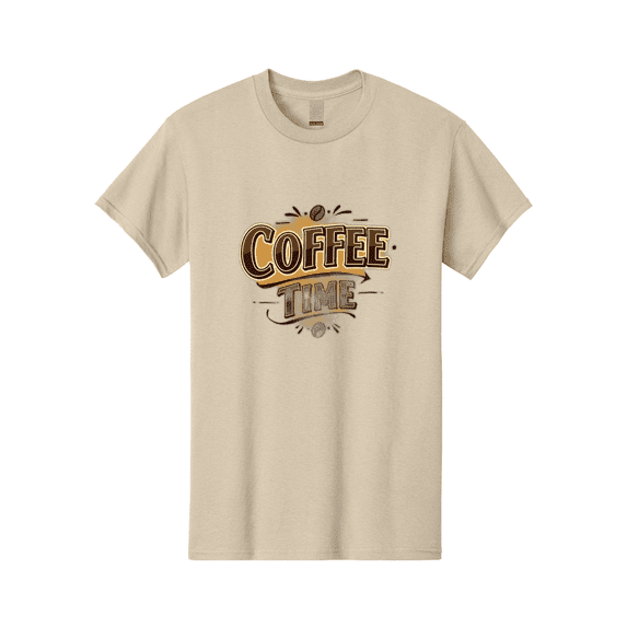 Coffee-Time Mens Graphic Tee, 100% Cotton, Casual Summer Wear-BAA380