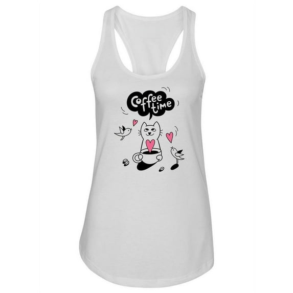 Coffee Time Quote Design Tank Women -Image by Shutterstock, Female XX-Large