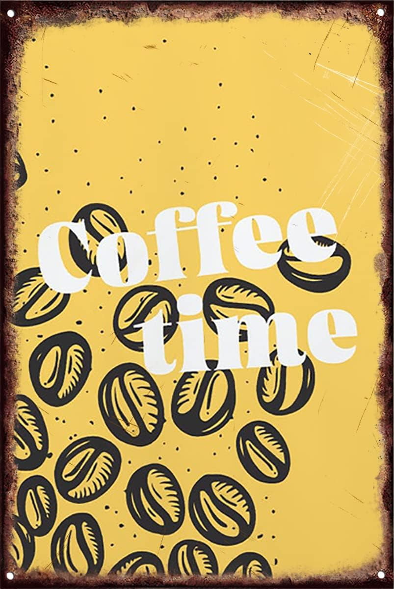Coffee Time Yellow Kitchen Decor Wall Art Coffee Poster Color Wall Art