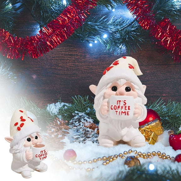 Coffee Times Dwarf Ornaments Resin Crafts, Christmas Decorations for Home and Tree, Holiday Gift Set for Family Gathering, Tabletop Elf Figurines for Seasonal Mantel Display and Festive Akmoler